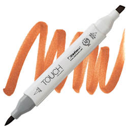 ShinHan Touch Twin Brush Marker - Terra Cotta YR21 marker and swatch