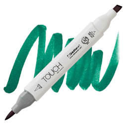 ShinHan Touch Twin Brush Marker - Turquoise Green BG53 marker and swatch