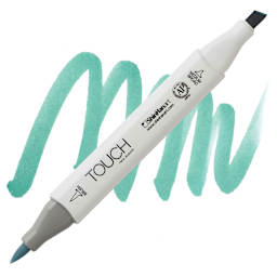 Shinhan Touch Twin Brush Marker - Verona Blue marker and swatch