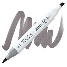 ShinHan Touch Twin Brush Marker - Warm Grey 6 WG6 marker and swatch