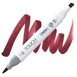 ShinHan Touch Twin Brush Marker - Wine Red R1 marker and swatch