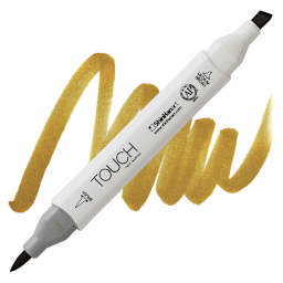 ShinHan Touch Twin Brush Marker - Yellow Ochre BR101 marker and swatch