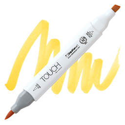 ShinHan Touch Twin Brush Marker - Yellow Y34 marker and swatch