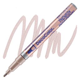 DecoColor Premium Paint Marker - Rose Gold, Bullet Tip, 2 mm marker and swatch