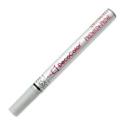 DecoColor Premium Paint Marker - Silver, Bullet Tip, 1 mm with cap off