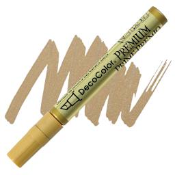 DecoColor Premium Paint Marker - Gold, Chisel Tip, 5 mm marker and swatch