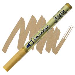 DecoColor Premium Paint Marker - Gold, Bullet Tip, 2 mm marker and swatch