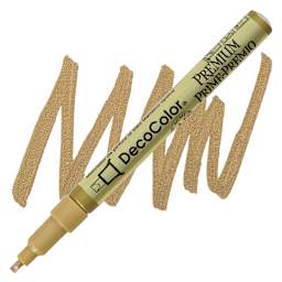 DecoColor Premium Paint Marker - Gold, Leafing Tip, 2 mm marker and swatch