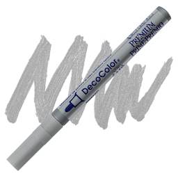 DecoColor Premium Paint Marker - Silver, Bullet Tip, 2 mm marker and swatch