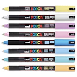 Posca Paint Markers - Set of 8, Soft Colors, X Fine Tip, 0.7 mm