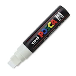 Uni Posca Paint Marker - White, Extra Broad Chisel, 15 mm