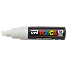 Uni Posca Paint Marker - White, Broad Chisel, 8 mm