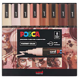 Posca Paint Markers - Portrait Colors, Set of 8, 2.5 mm, front of the packaging