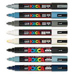 Posca Paint Markers - Monotone Colors, Set of 8