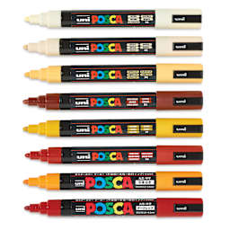 Posca Paint Markers - Warm Tone Colors, Set of 8