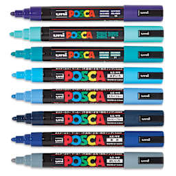 Posca Paint Markers - Cool Tone Colors, Set of 8 - out of packaging