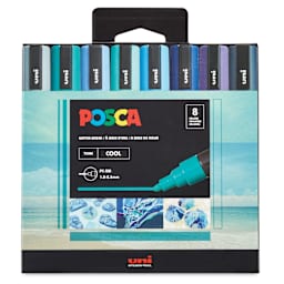 Posca Paint Markers - Cool Tone Colors, Set of 8 - front of packaging