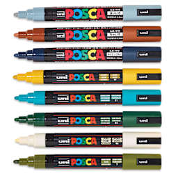 Posca Paint Markers - Earth Tone Colors, Set of 8