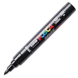 Posca Brush Paint Marker - Black, Brush Tip, 1.0 - 4.0 mm, cap off
