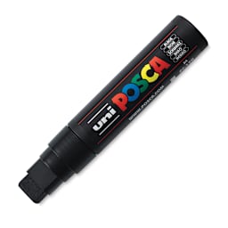 Posca Paint Marker - Extra Broad Tip, 15 mm, Black - Uncapped.