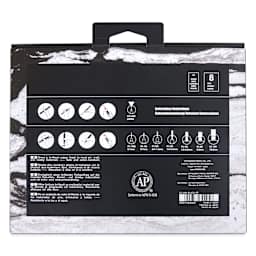 Uni-Posca Paint Marker - Black, Set of 8, Assorted Tips - back of packaging