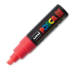 Posca Paint Marker - Broad Chisel Tip, 8mm, Red - Uncapped