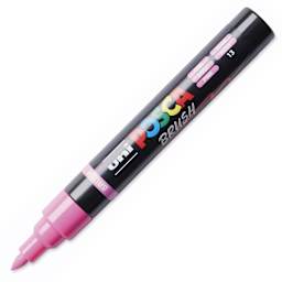 Posca Brush Paint Marker - Pink, Brush Tip, 1.0 - 4.0 mm, cap off