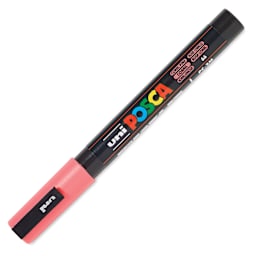 Posca Paint Marker - Coral Pink, Fine, Bullet Tip, 0.9 mm - 1.3 mm - cap on
