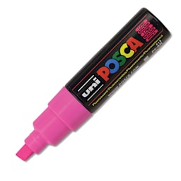Posca Paint Marker - Fluorescent Pink, Broad Chisel Tip, 8 mm