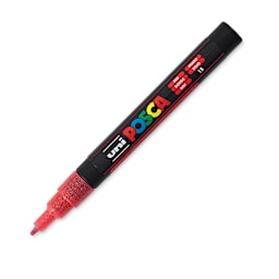 Posca Paint Marker - Glitter Red, Fine, Bullet Tip, 0.9 mm - 1.3 mm