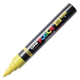 Posca Brush Paint Marker - Yellow, Brush Tip, 1.0 - 4.0 mm, cap off