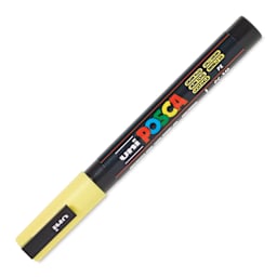 Uni Posca Paint Marker - Sunshine Yellow, Fine, Bullet Tip, 0.9-1.3 mm, cap on