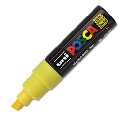 Uni Posca Paint Marker - Straw Yellow, Broad Chisel Tip, 8 mm