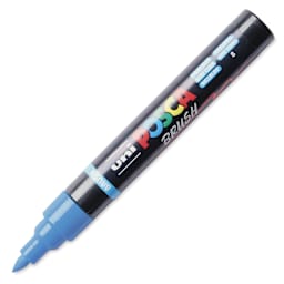 Posca Brush Paint Marker - Light Blue, Brush Tip, 1.0 - 4.0 mm, cap off