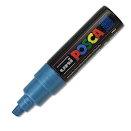 Posca Paint Marker - Metallic Blue, Broad Chisel Tip, 8 mm