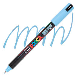 Posca Paint Marker - Glacier Blue, X-Fine Tip, 0.7 mm - swatch and marker