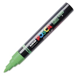 Posca Brush Paint Marker - Light Green, Brush Tip, 1.0 - 4.0 mm, cap off