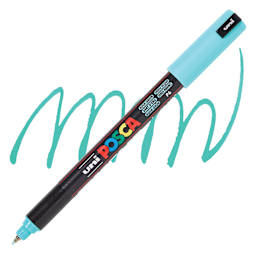 Posca Paint Marker - Aqua Green, X-Fine Tip, 0.7 mm - swatch and marker