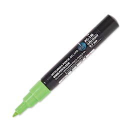 Posca Paint Marker - Apple Green, X-Fine, Bullet Tip, 0.7 mm, cap off