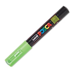Posca Paint Marker - Apple Green, X-Fine, Bullet Tip, 0.7 mm, cap on