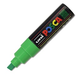 Posca Paint Marker - Fluorescent Green, Broad Chisel Tip, 8 mm