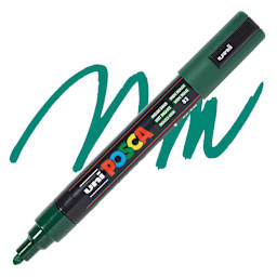 Posca Paint Marker - English Green, Bullet Tip, 2.5 mm - swatch and marker