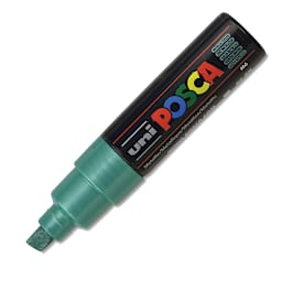 Posca Paint Marker - Metallic Green, Broad Chisel Tip, 8 mm