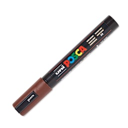 Posca Paint Marker - Dark Brown, Bullet Tip, 2.5 mm - cap on