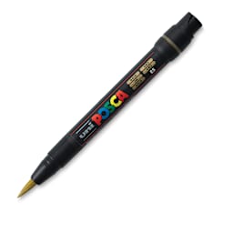 Posca Paint Marker - Gold, Brush Tip