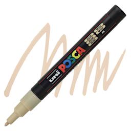 Posca Paint Marker - Beige, Fine, Bullet Tip, 0.9 mm - 1.3 mm - marker and swatch