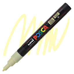 Posca Paint Marker - Ivory, Fine, Bullet Tip, 0.9 mm - 1.3 mm - marker and swatch