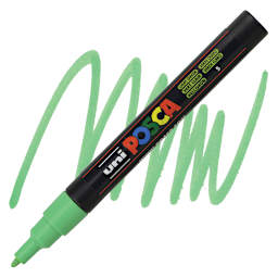 Posca Paint Marker - Light Green, Fine, Bullet Tip, 0.9 mm - 1.3 mm - marker and swatch