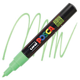 Posca Paint Marker - Light Green, X-Fine, Bullet Tip, 0.7 mm - marker and swatch