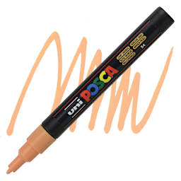 Posca Paint Marker - Light Orange, Fine, Bullet Tip, 0.9 mm - 1.3 mm - marker and swatch